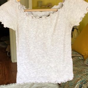 Brandy Melville Gray Off Shoulder Top